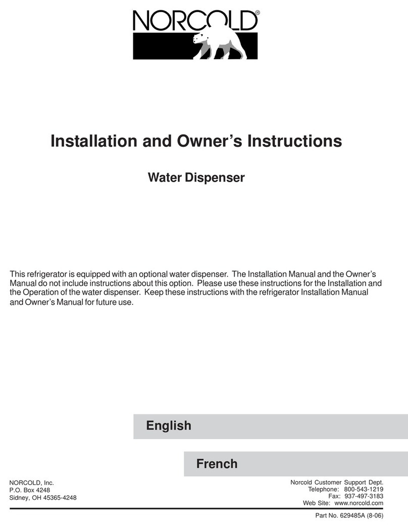 Norcold Water Dispenser Installation and owner's instructions