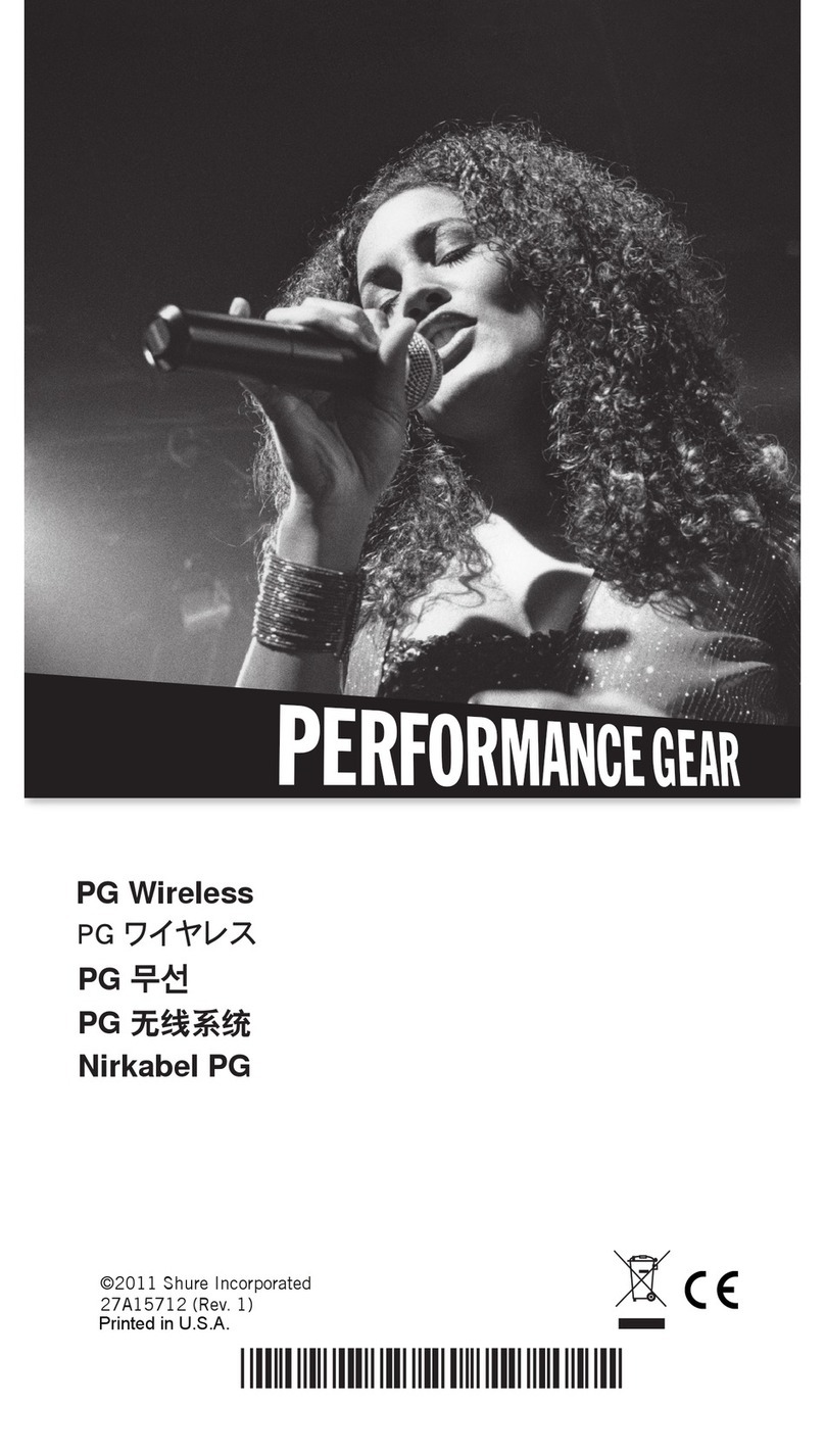 Shure PG Wireless quick start guide Shure PG Wireless quick start guide