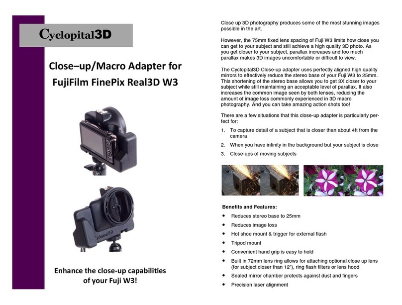Cyclopital3D Close–up/Macro Adapter forFujiFilm FinePix Real3D... user guide