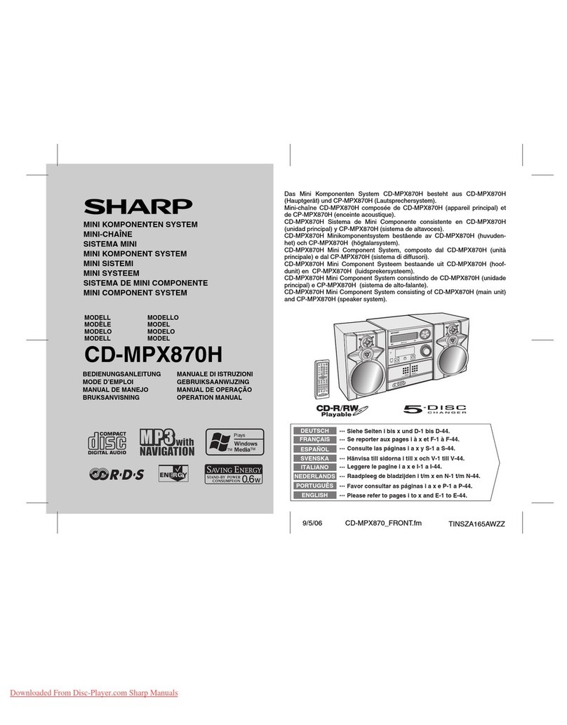 Sharp CD-MPX870H User manual