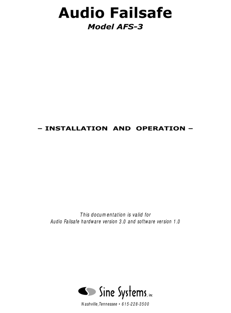 Sine Systems AFS-3 Installation and operation