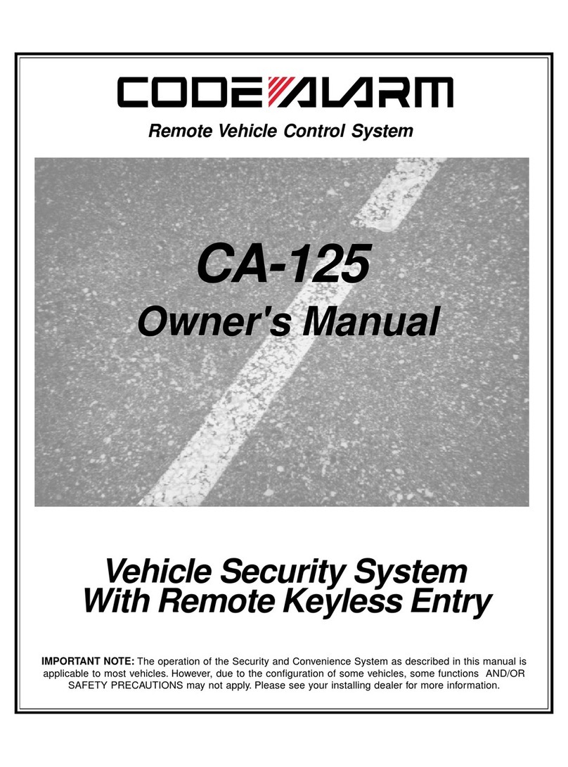 Code Alarm CA-125 User manual