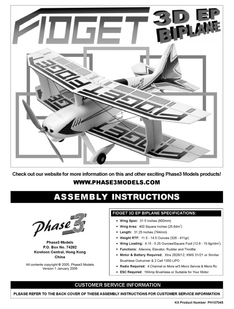 Phase3 Models FIDGET 3D EP BIPLANE Assembly instructions
