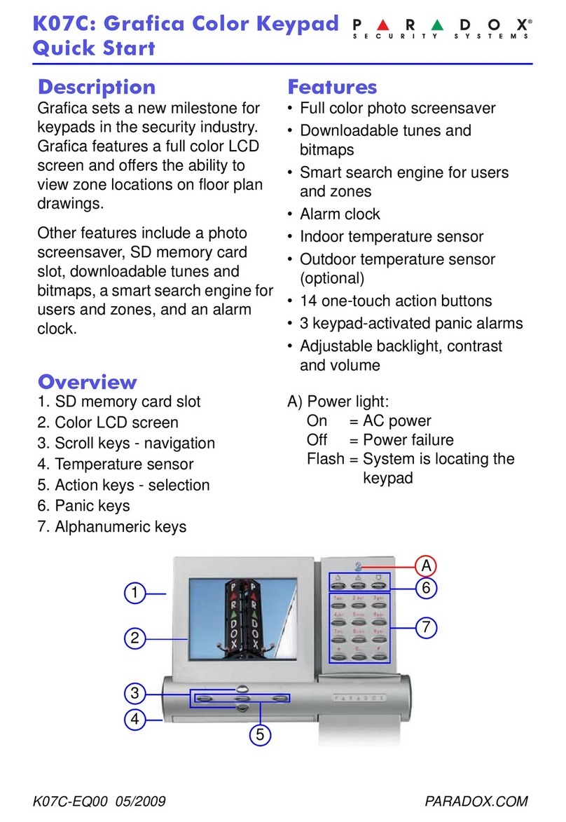 Paradox K70C User manual