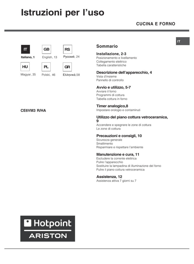 Hotpoint Ariston CE6VM3 R operating instructions