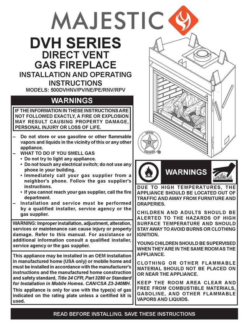 Majestic 500DVH Series Installation and operating instructions