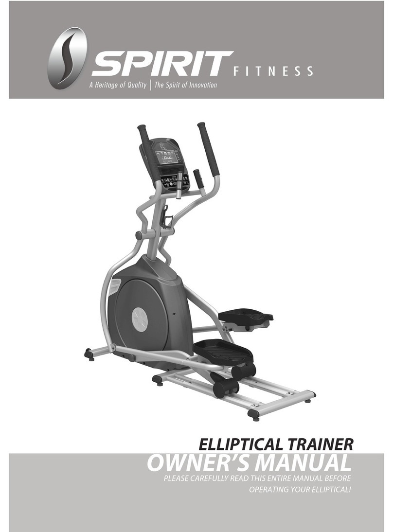 Spirit Fires ELLIPTICAL TRAINER owner's manual