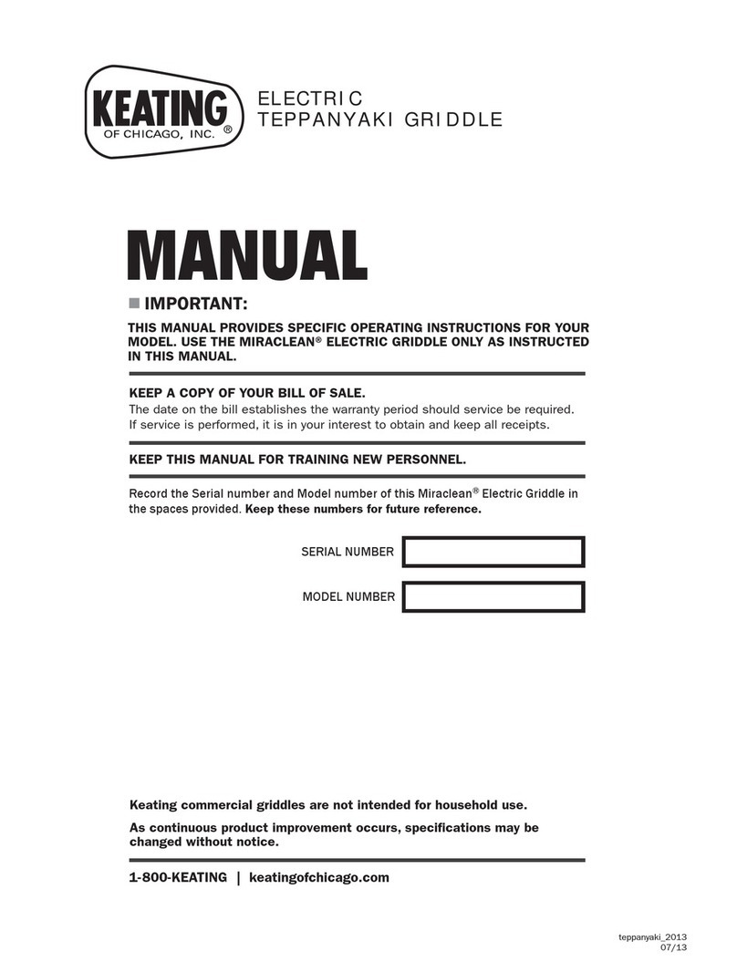 Keating Of Chicago Teppanyaki Griddle User manual