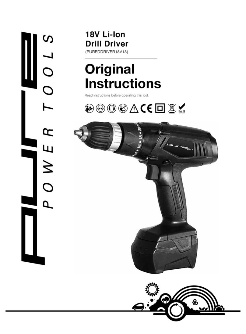 Pure Power Tools 18V Li-Ion Drill Driver Original instructions