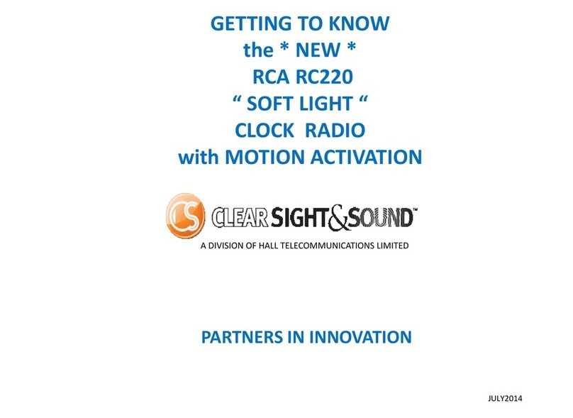 Clear Sight&Sound RCA RC220 soft light User manual