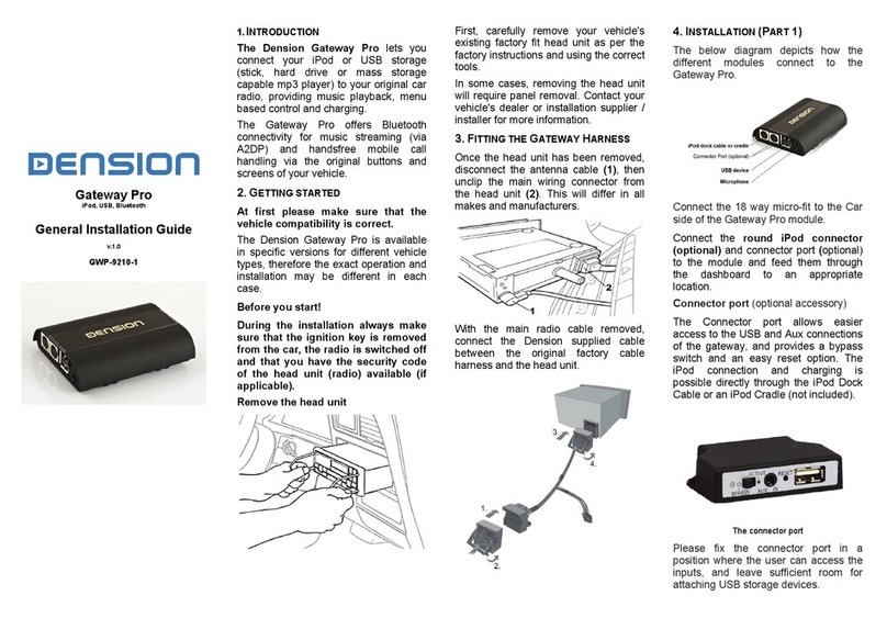 Dension GWP-9210-1 installation manual