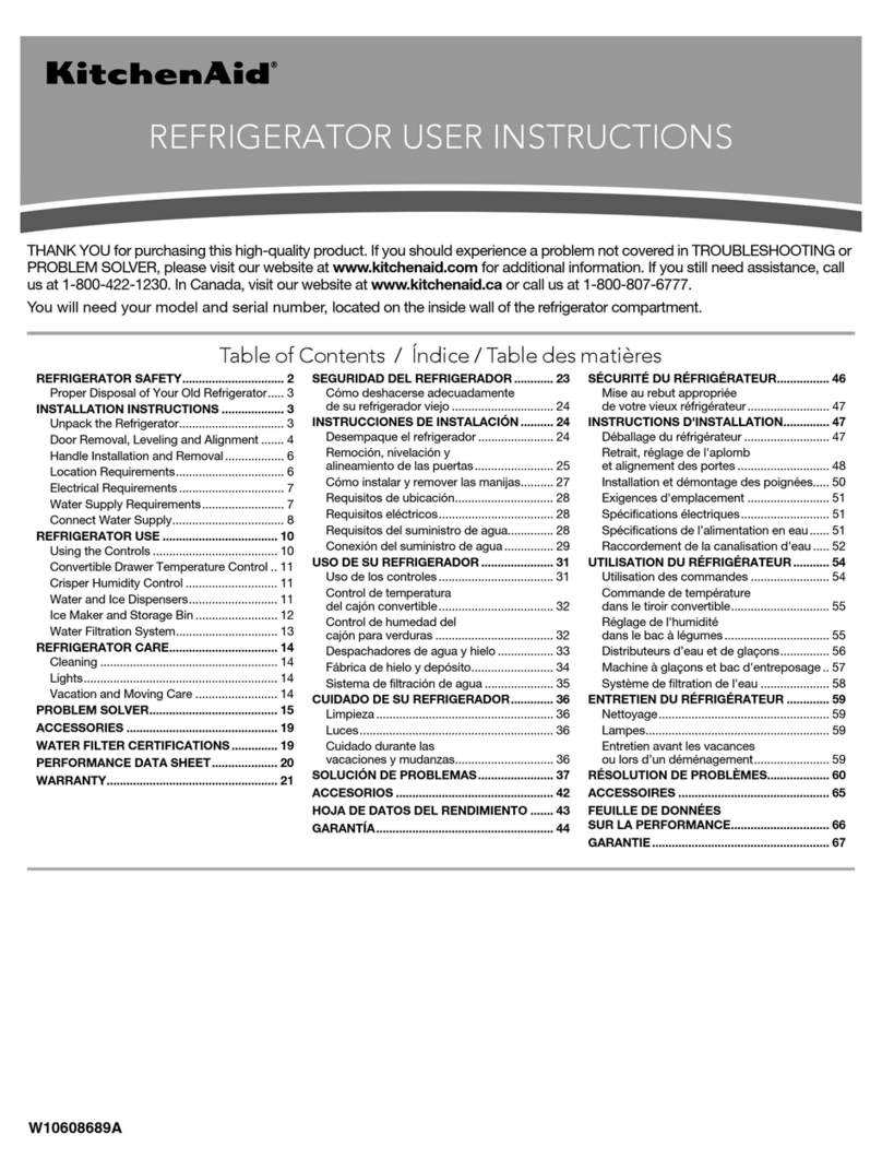 KitchenAid W10608689A User manual