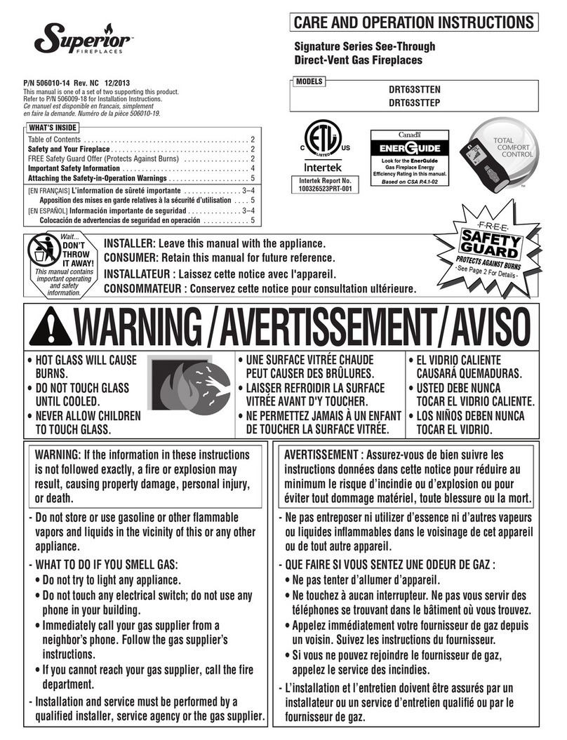 Superior Signature DRT63STTEN Care and operating instructions Superior Signature DRT63STTEN Care and operating instructions