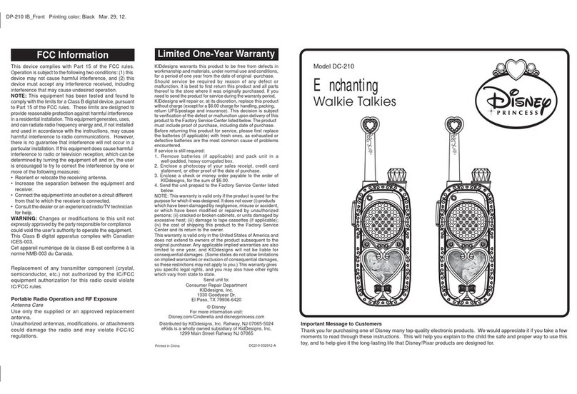 Disney DC-210 User manual