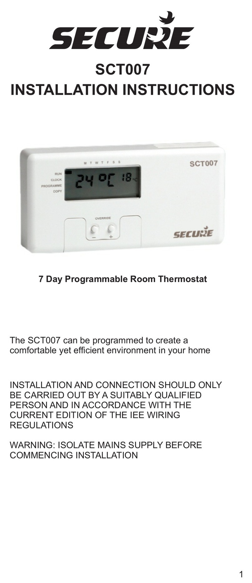 Secure SCT007 installation instructions