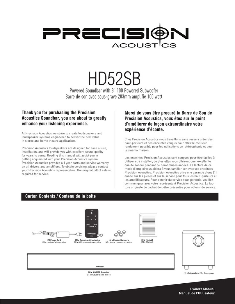 Precision Acoustics HD52SB owner's manual Precision Acoustics HD52SB owner's manual