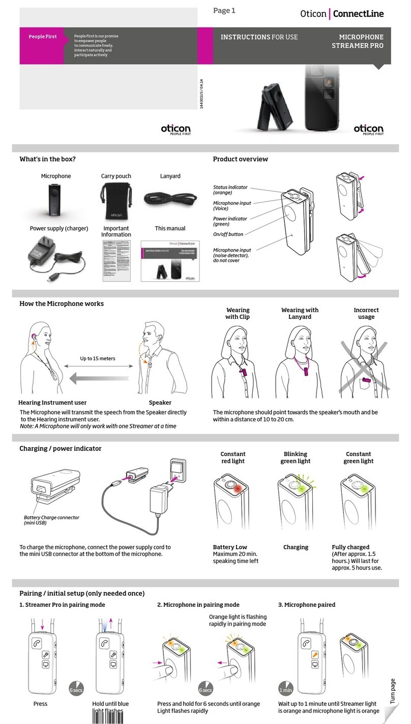 oticon STREAMER PRO User manual