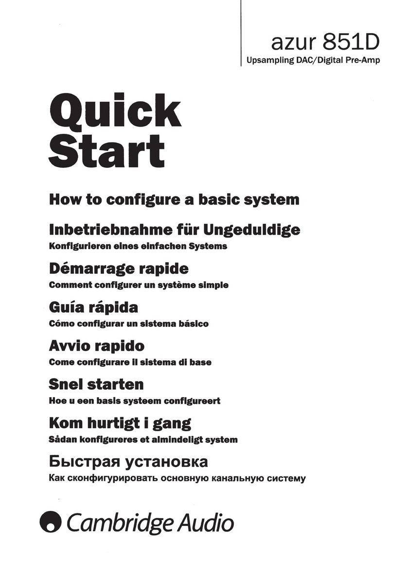 Cambridge Audio 851D quick start guide