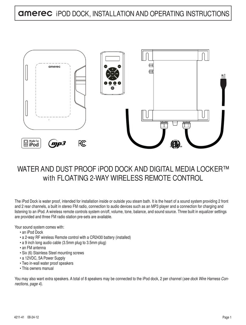 Amerec iPOD DOCK Installation and operating instructions