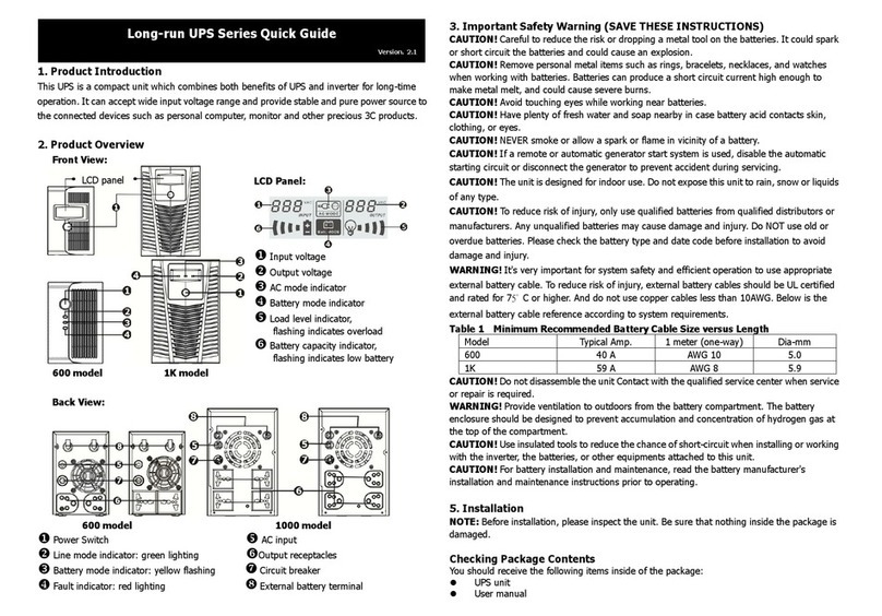 Long-run UPS Series quick guide