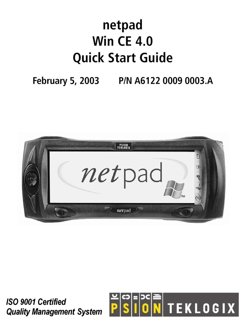Psion Teklogix netpad quick start guide