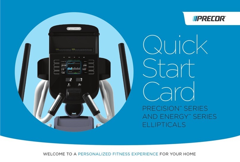 Precor PRECISION SERIES Quick start card