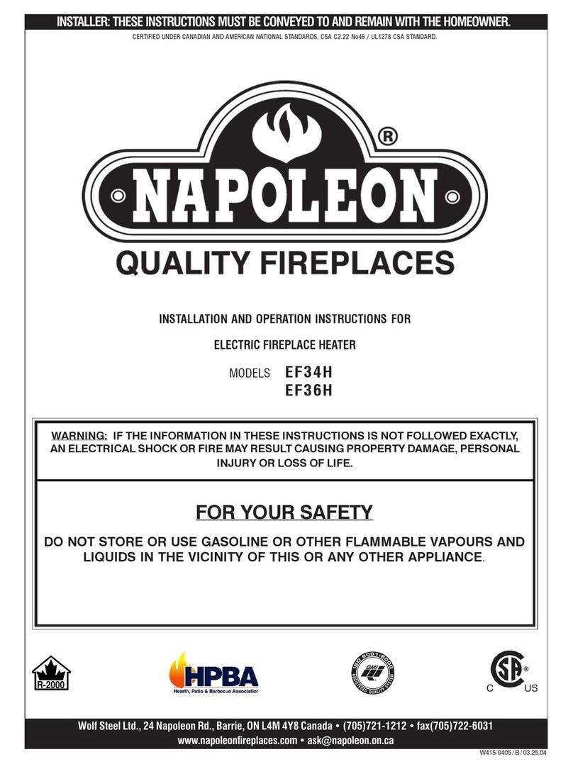 Napoleon EF34H User manual Napoleon EF34H User manual