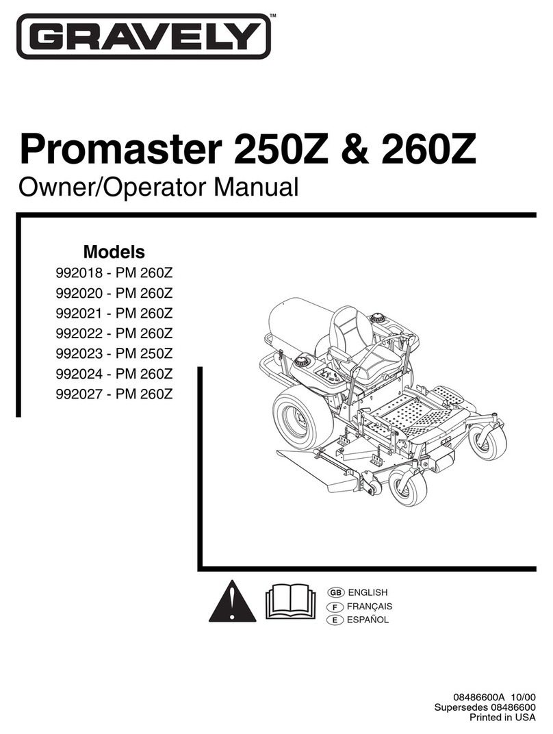 Gravely Promaster 250Z 992018 - PM 260Z Owner's manual