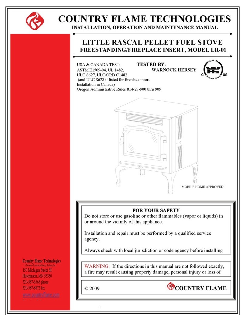 COUNTRY FLAME TECHNOLOGIES LR-01 Installation, operation and maintenance manual