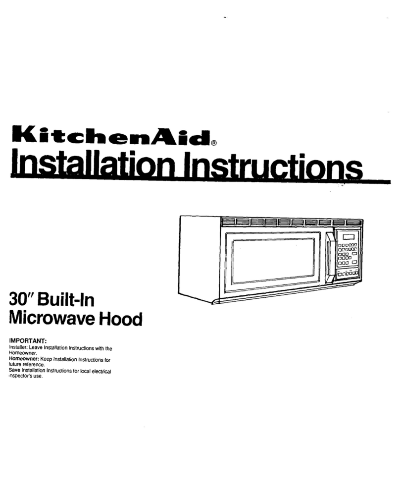 KitchenAid 30” Built-in Microwave Hood User manual