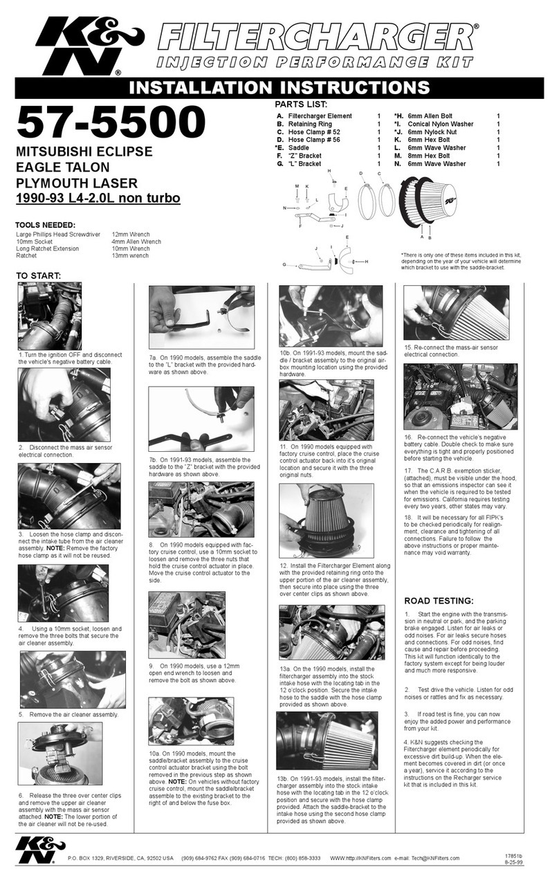 K&N Engineering KS-F160 instruction manual K&N Engineering KS-F160 instruction manual