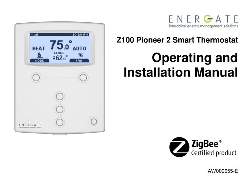 Energate Pioneer Z100 Smart Thermostat OPERATING AND INSTALLATION Manual