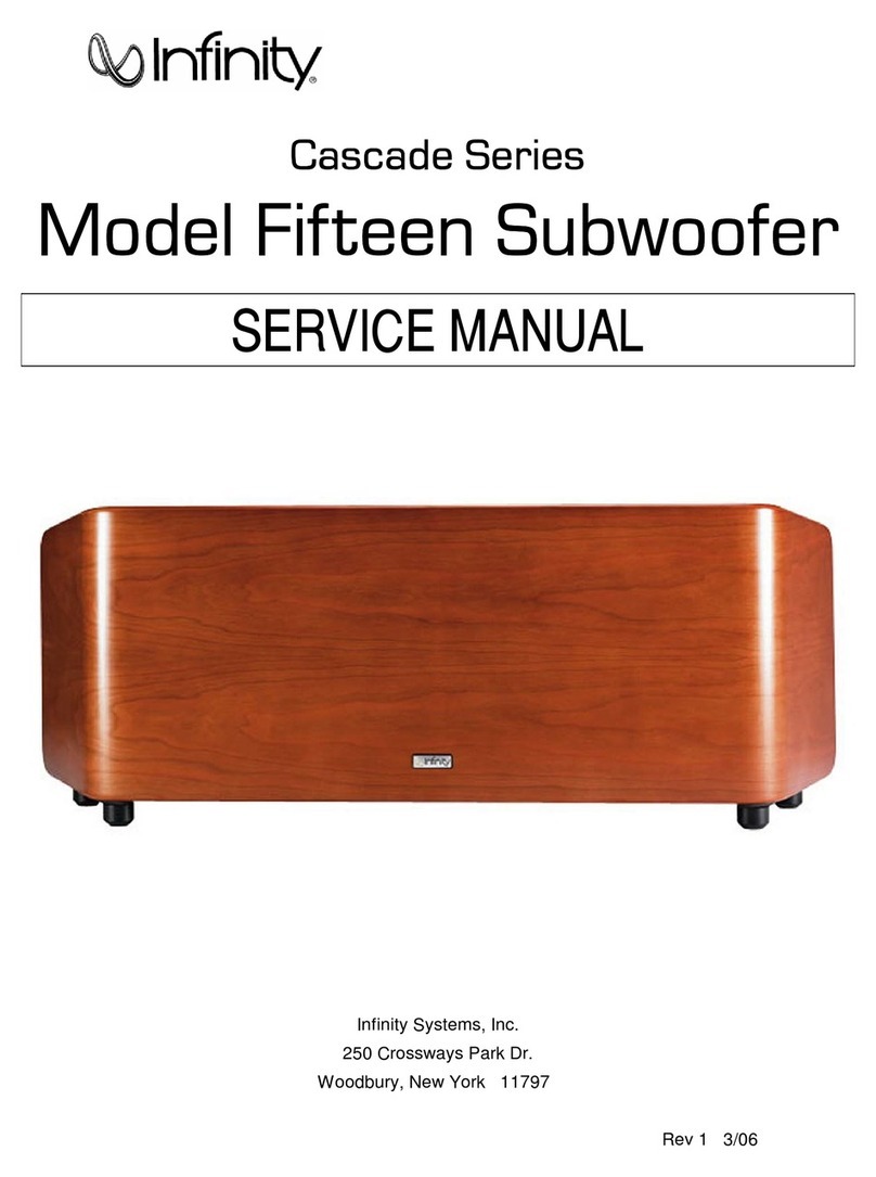 Infinity CASCADE FIFTEEN Service manual