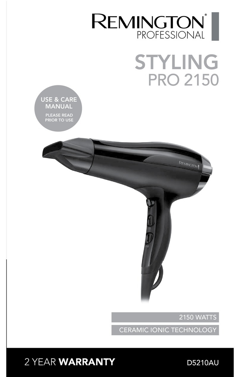 Remington D5210AU Use & care manual