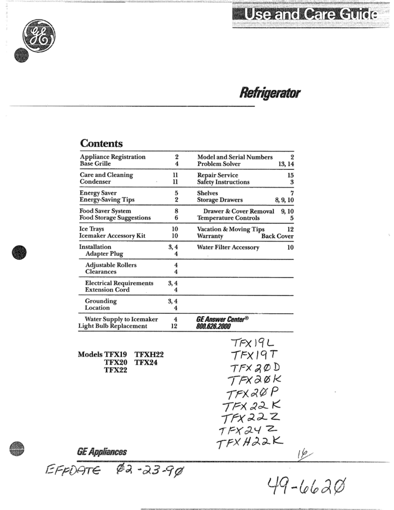 GE TFX19 User manual