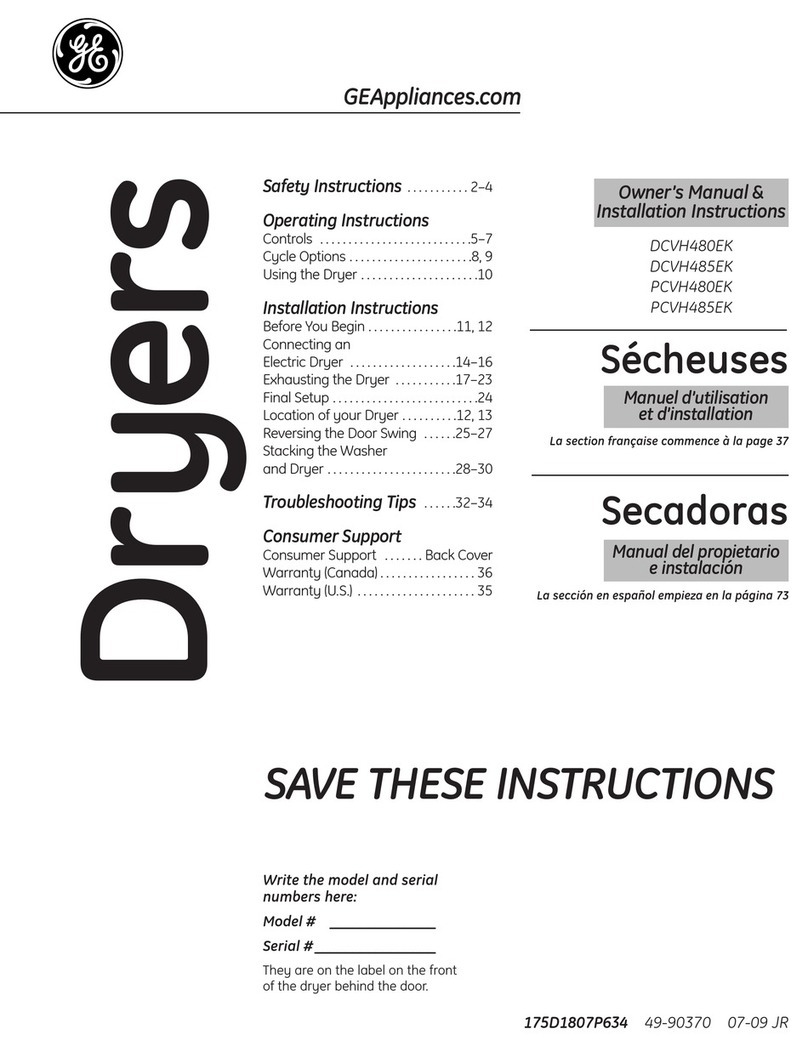 GE DCVH480EK User manual