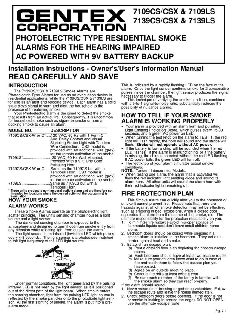 Gentex 7109CS User manual Gentex 7109CS User manual