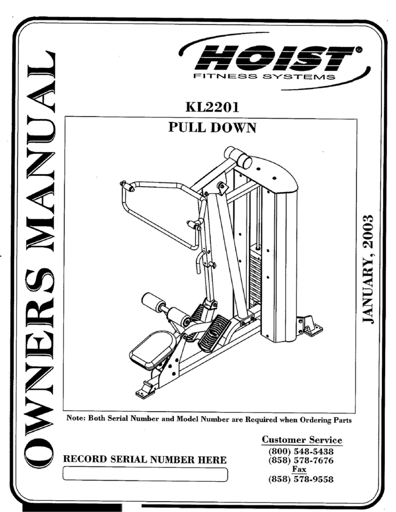 Hoist Fitness KL2201 owner's manual Hoist Fitness KL2201 owner's manual