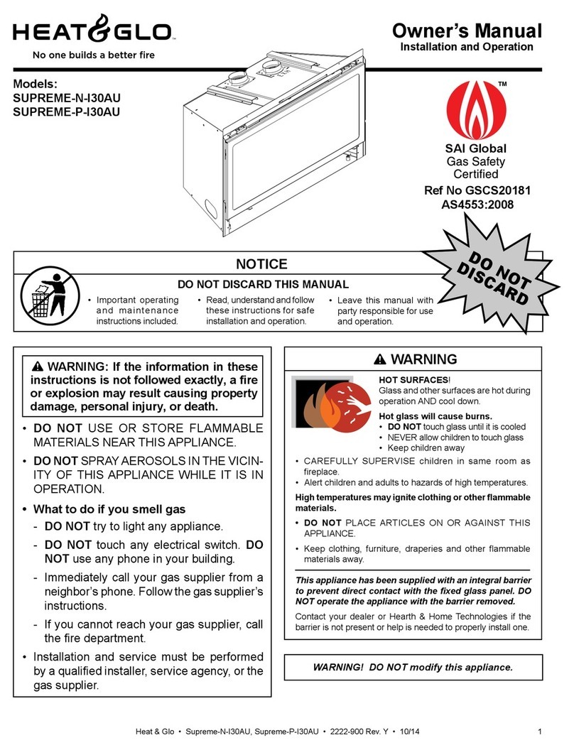 Heat & Glo SUPREME-N-I30AU owner's manual