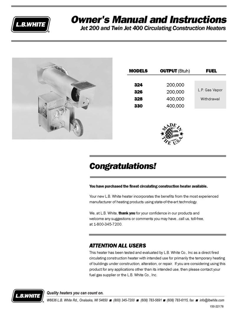 L.B. White Twin Jet 400 Owner's manual and instructions