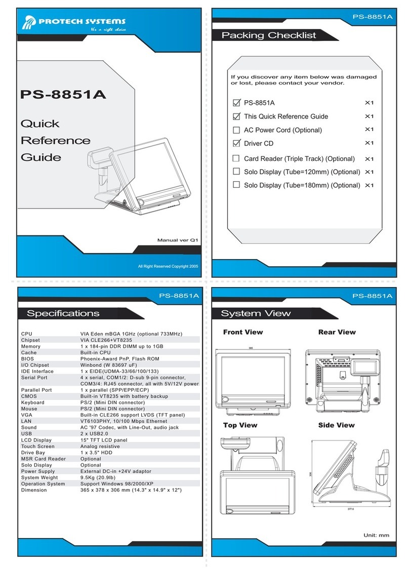 Protech Systems PS-8851A Quick reference guide