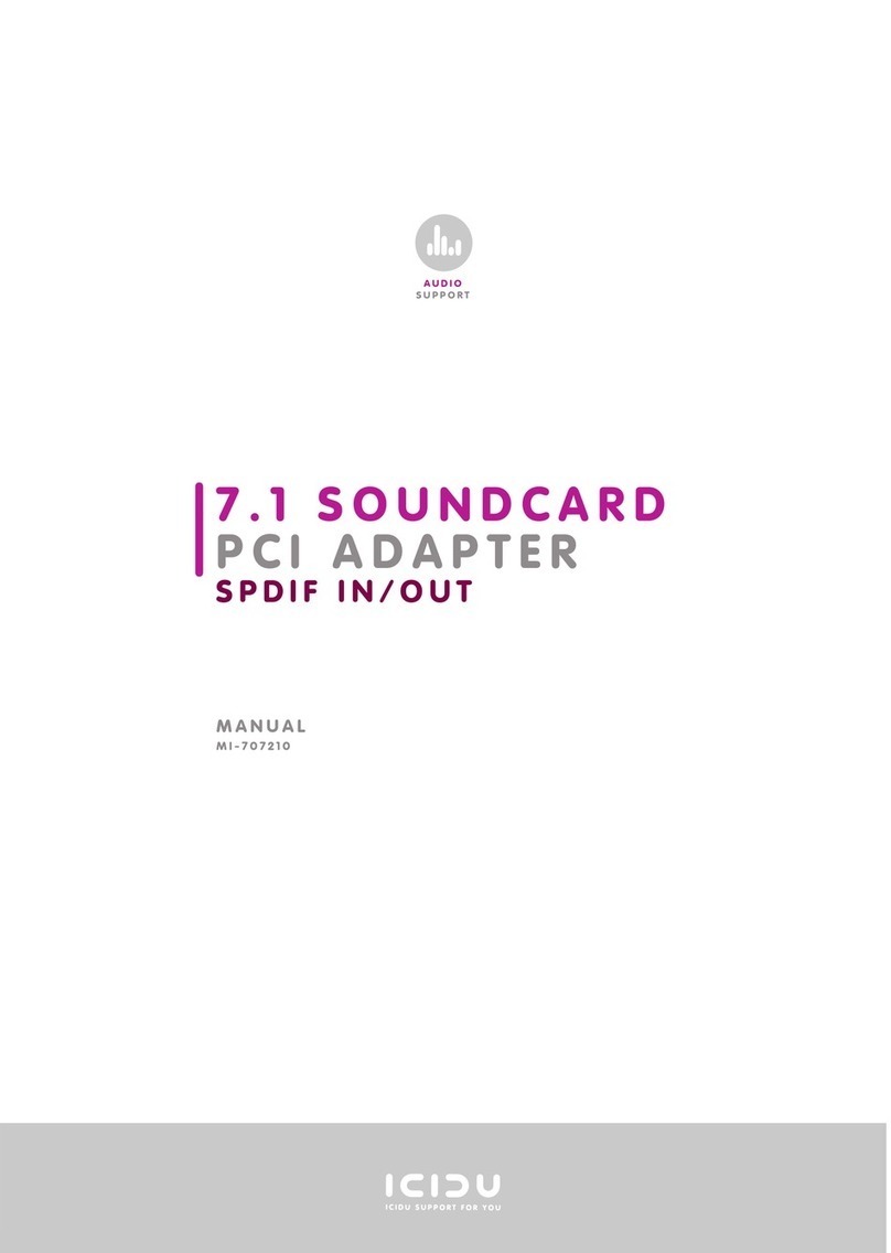 Icidu 7.1 SOUND CARD PCI ADAPTER manual