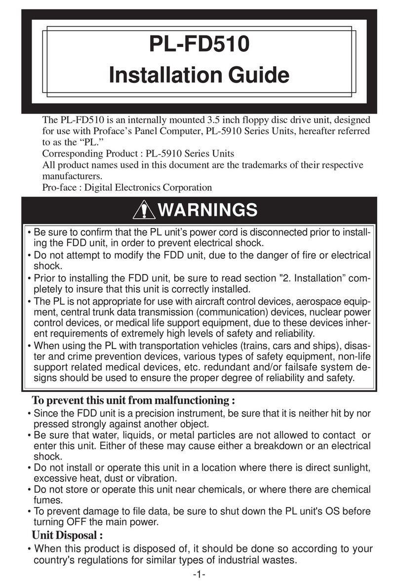 Digital Electronics Corporation PL-FD510 installation guide Digital Electronics Corporation PL-FD510 installation guide