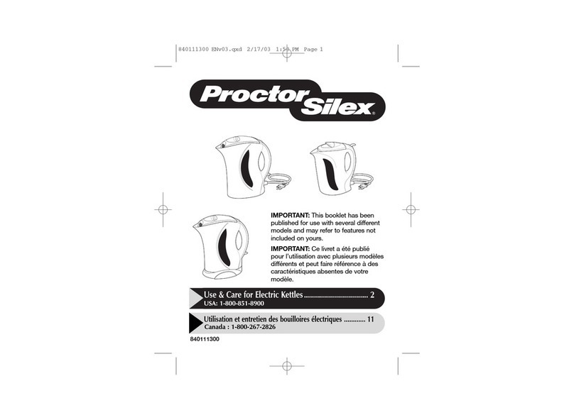 Proctor-Silex K3070 Owner's manual Proctor-Silex K3070 Owner's manual