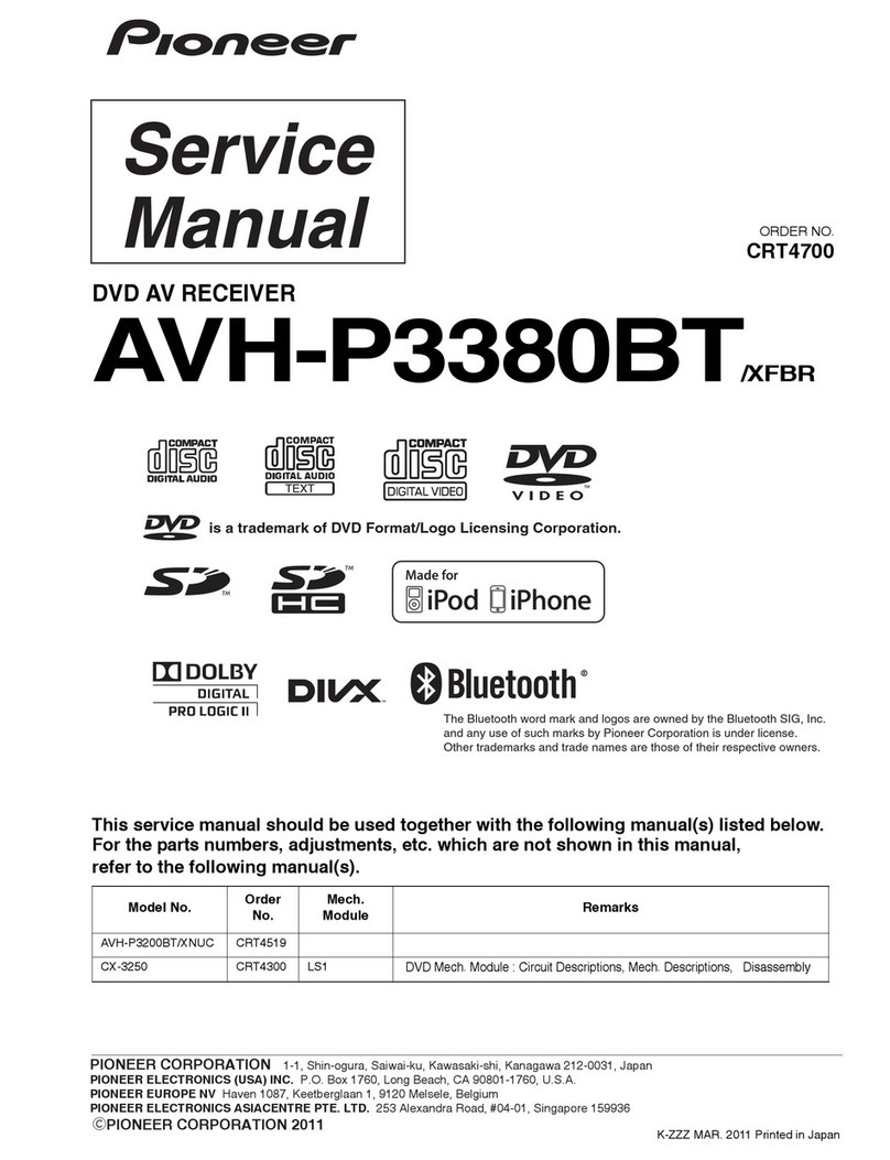 Pioneer AVH-P3380BT/XFBR User manual