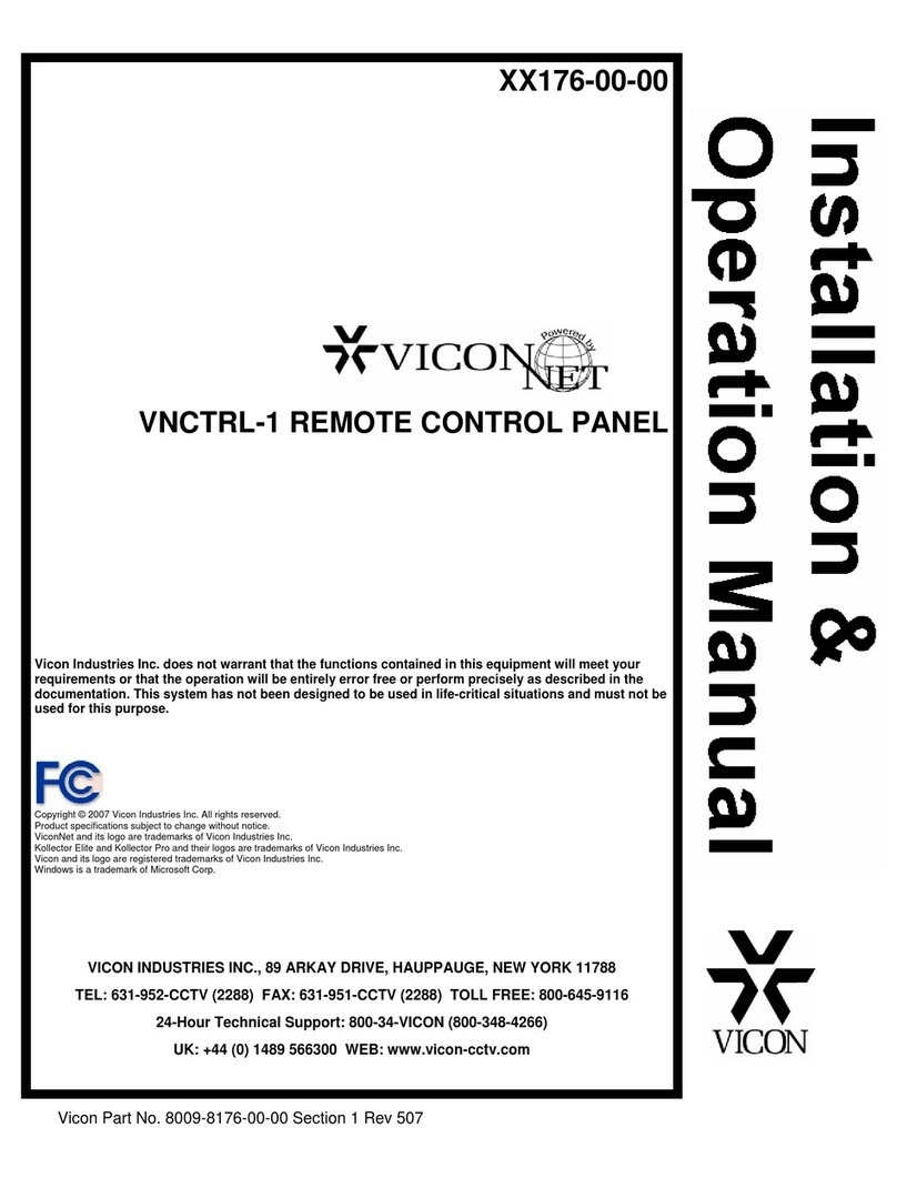 Vicon VNCTRL-1 Installation & operation manual