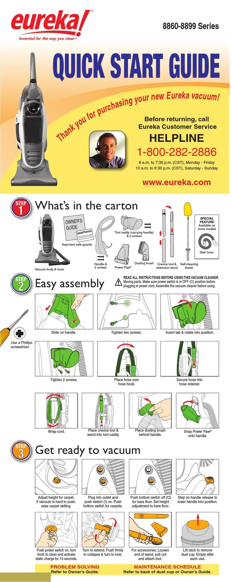 Eureka 8860-8899 Series User manual