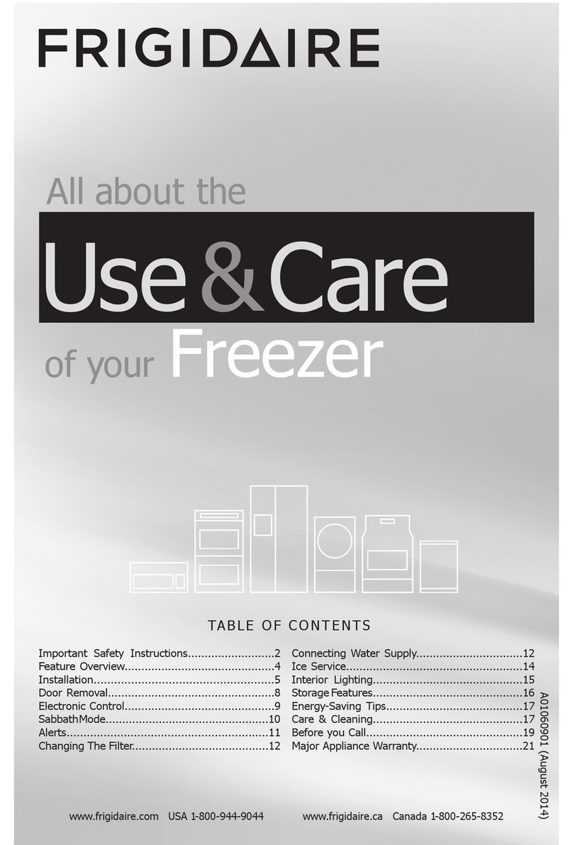 Frigidaire Freezer Owner's manual
