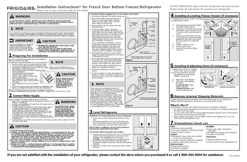 Frigidaire 242062402 installation instructions