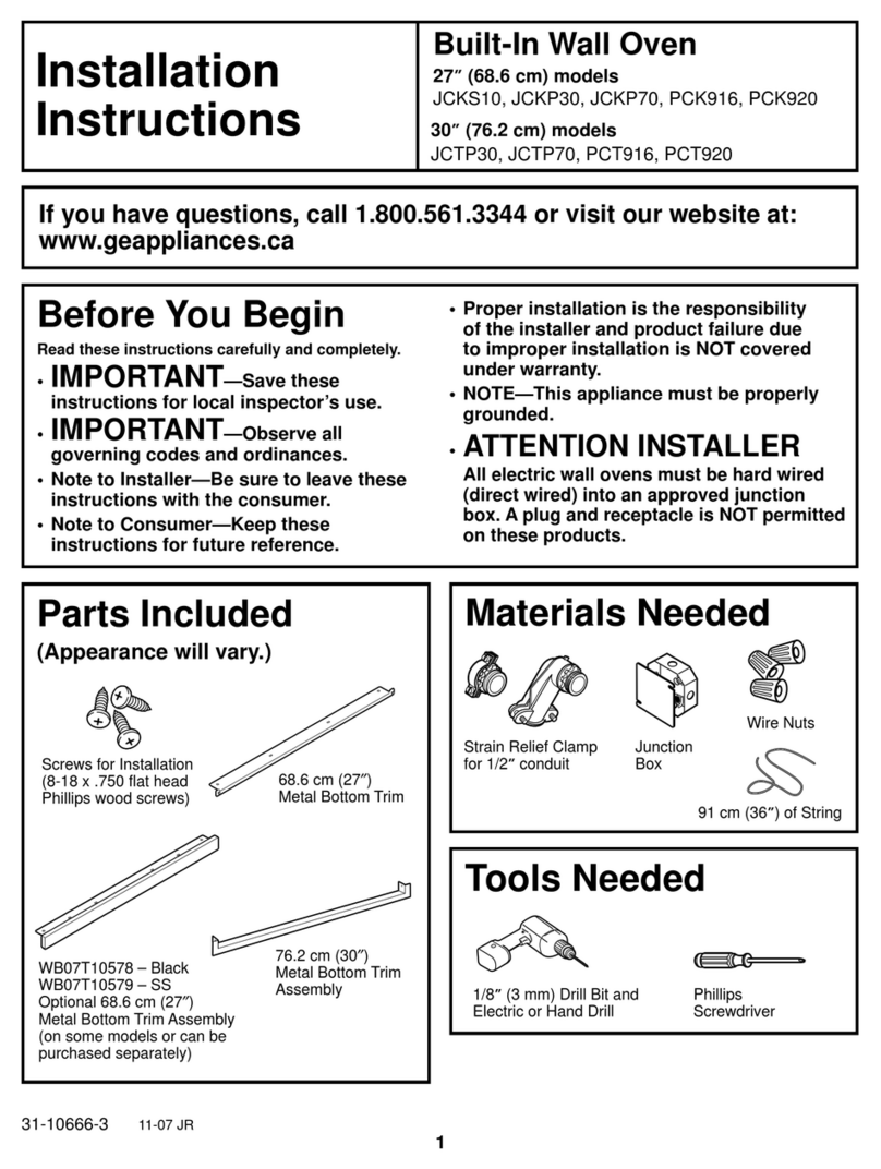 GE JCKS10 installation instructions